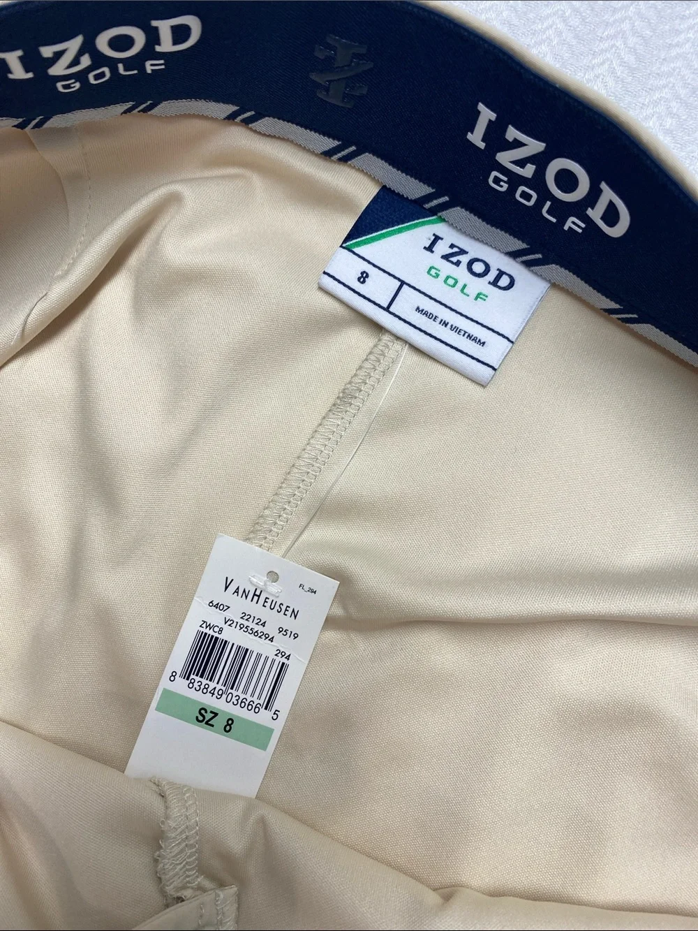 IZOD Golf Performance Skort | Beige | Built-In Shorts | Side Pockets | Size 8